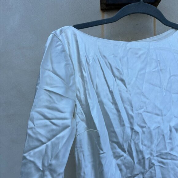 NWT Reformation Adwen Bridal Long Gown Ivory A-line Skirt w/ Train Open Back - Picture 5 of 7